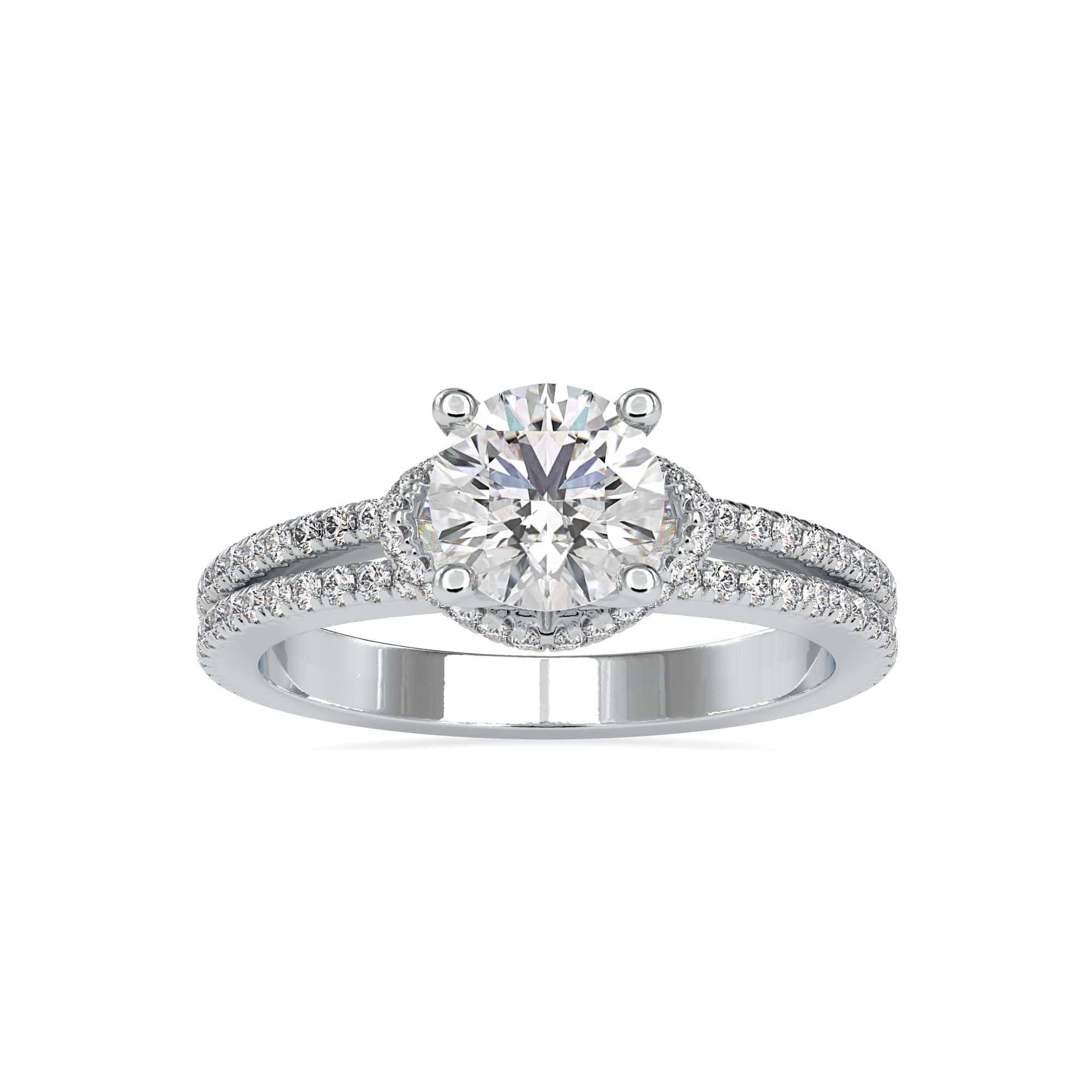 Jewelove™ Rings Women's Band only / VS J 0.30cts. Solitaire Platinum Diamond Split Shank Engagement Ring JL PT 0073-A