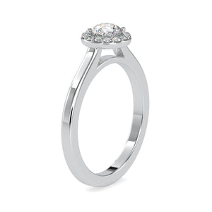 Jewelove™ Rings VS J / Women's Band only 0.30cts Solitaire Single Halo Diamond Platinum Engagement Ring JL PT 0200