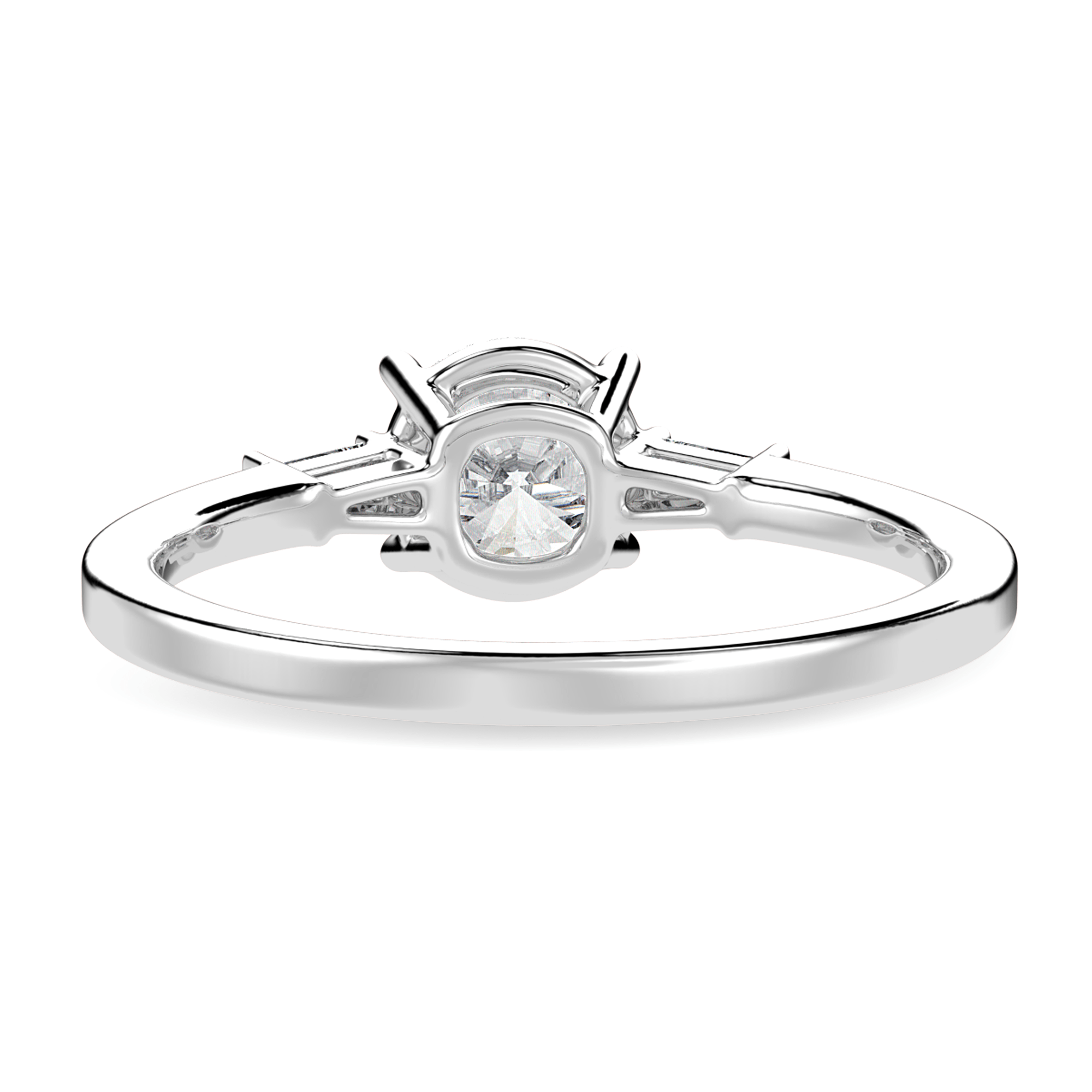 Jewelove™ Rings J VS / Women's Band only 0.30cts Solitaire with Baguette Diamond Accents Platinum Ring JL PT 1209