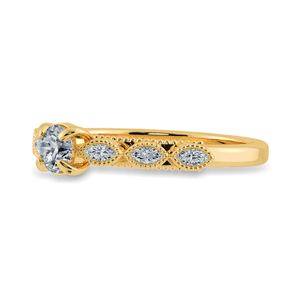 Jewelove™ Rings Women's Band only / VS J 0.30cts. Solitaire with Marquise Cut Diamond Accents 18K Yellow Gold Ring JL AU 2011Y