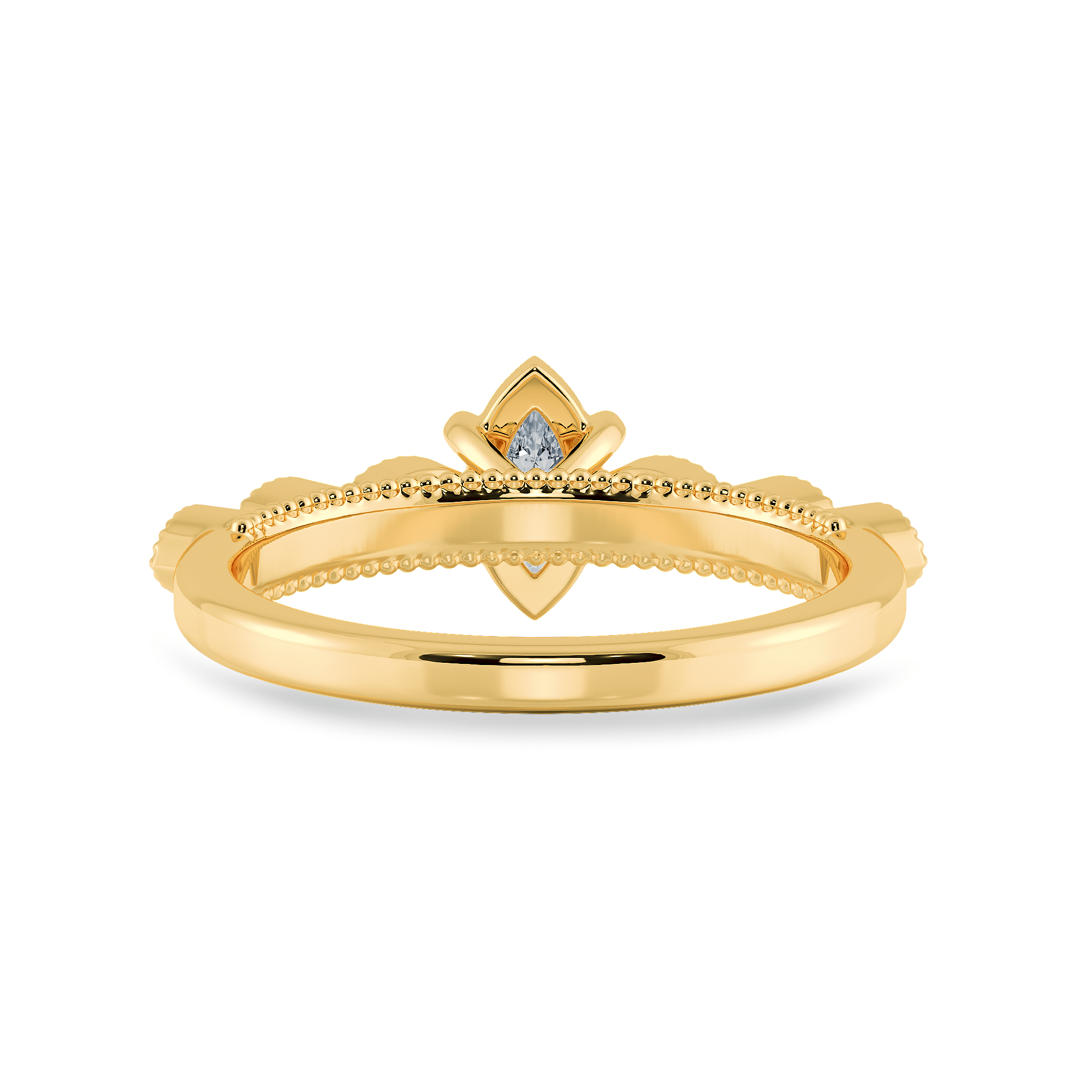 Jewelove™ Rings Women's Band only / VS I 0.30ts. Marquise Cut Solitaire Diamond Accents 18K Yellow Gold Ring JL AU 2019Y