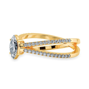 Jewelove™ Rings Women's Band only / VS I 0.30ts. Marquise Cut Solitaire Diamond Split Shank 18K Yellow Gold Ring JL AU 1176Y