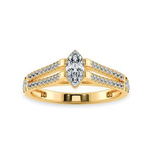 Jewelove™ Rings Women's Band only / VS I 0.30ts. Marquise Cut Solitaire Diamond Split Shank 18K Yellow Gold Ring JL AU 1184Y