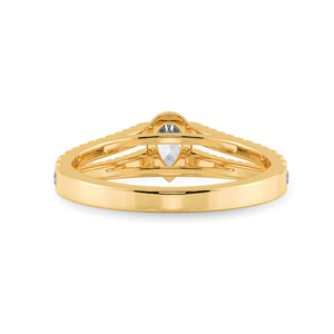 Jewelove™ Rings Women's Band only / VS I 0.30ts. Pear Cut Solitaire Diamond Split Shank 18K Yellow Gold Ring JL AU 1183Y