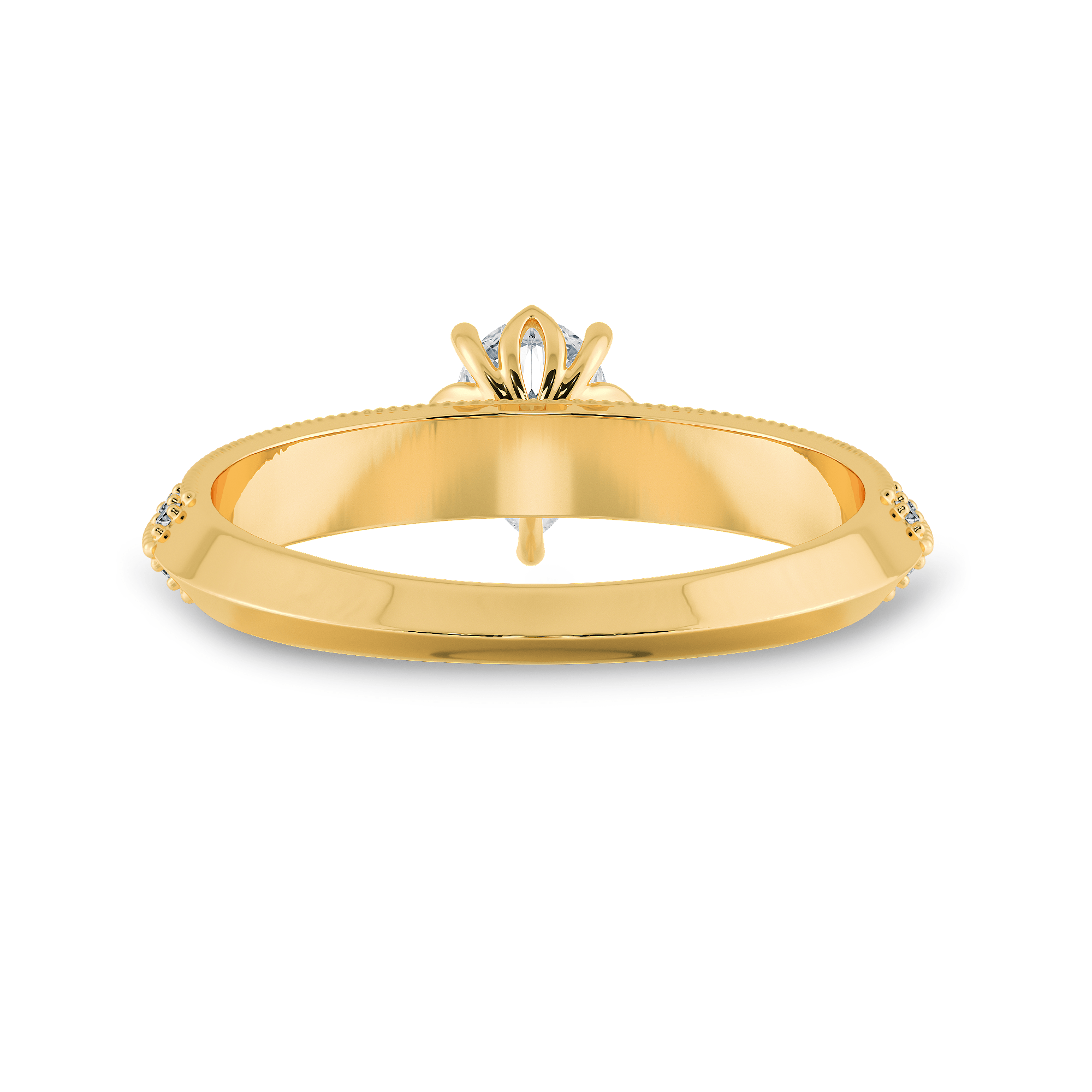 Jewelove™ Rings Women's Band only / VS I 0.30ts. Pear Cut Solitaire Diamond Split Shank 18K Yellow Gold Ring JL AU 1191Y