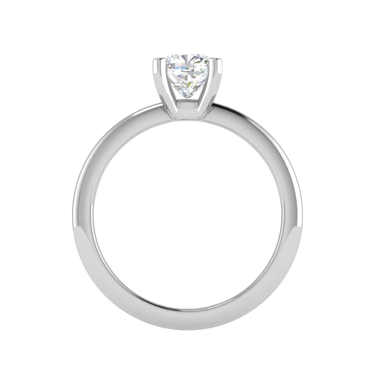 Jewelove™ Rings VVS G / Women's Band only 0.50 cts Cushion Solitaire Diamond Platinum Ring JL PT RS CU 132