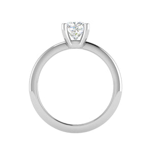 Jewelove™ Rings VVS G / Women's Band only 0.50 cts Cushion Solitaire Diamond Platinum Ring JL PT RS CU 132