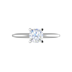 Jewelove™ Rings VVS G / Women's Band only 0.50 cts Cushion Solitaire Diamond Platinum Ring JL PT RS CU 132