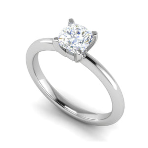 Jewelove™ Rings VVS G / Women's Band only 0.50 cts Cushion Solitaire Diamond Platinum Ring JL PT RS CU 132