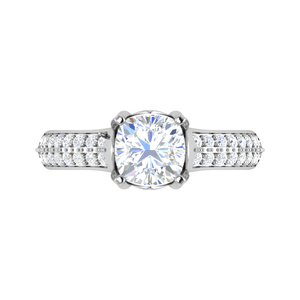 Jewelove™ Rings VVS G / Women's Band only 0.50 cts. Cushion Solitaire Diamond Split Shank Platinum Ring JL PT RP CU 103