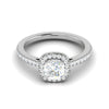 Jewelove™ Rings VVS G / Women's Band only 0.50 cts. Cushion Solitaire Halo Diamond Shank Platinum Ring JL PT RH CU 118