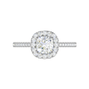 Jewelove™ Rings I VS / Women's Band only 0.50 cts. Cushion Solitaire Halo Diamond Shank Platinum Ring JL PT RH CU 129