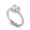 Jewelove™ Rings I VS / Women's Band only 0.50 cts. Cushion Solitaire Halo Diamond Shank Platinum Ring JL PT RH CU 129