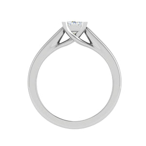 Jewelove™ Rings E VVS / Women's Band only 0.50 cts Emerald Cut Solitaire Diamond Platinum Ring JL PT RS EM 127-A