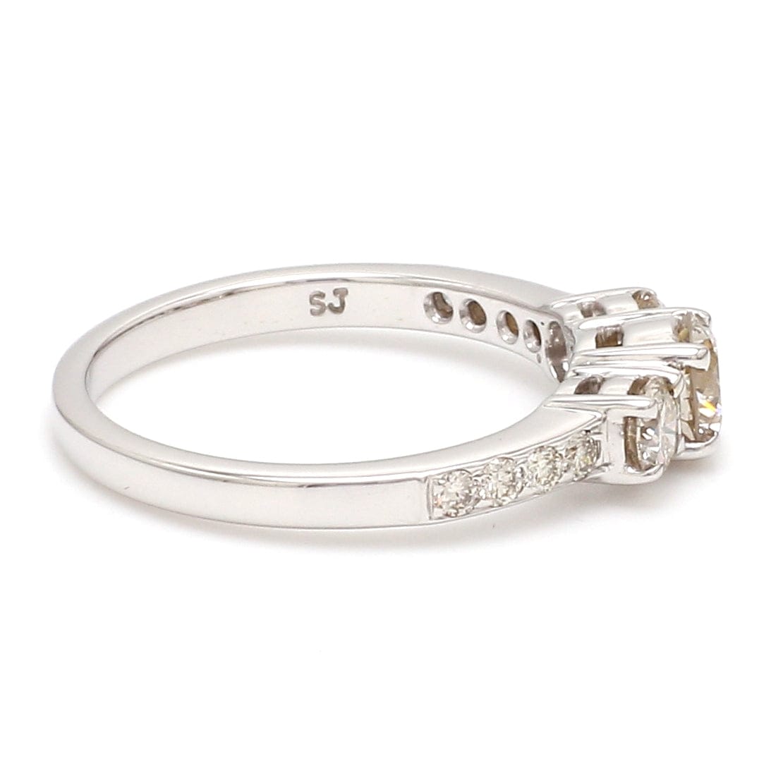 Jewelove™ Rings J VS / Women's Band only 0.50 cts. Platinum Solitaire Engagement Ring with Diamond Accents JL PT 327-A