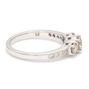 Jewelove™ Rings J VS / Women's Band only 0.50 cts. Platinum Solitaire Engagement Ring with Diamond Accents JL PT 327-A