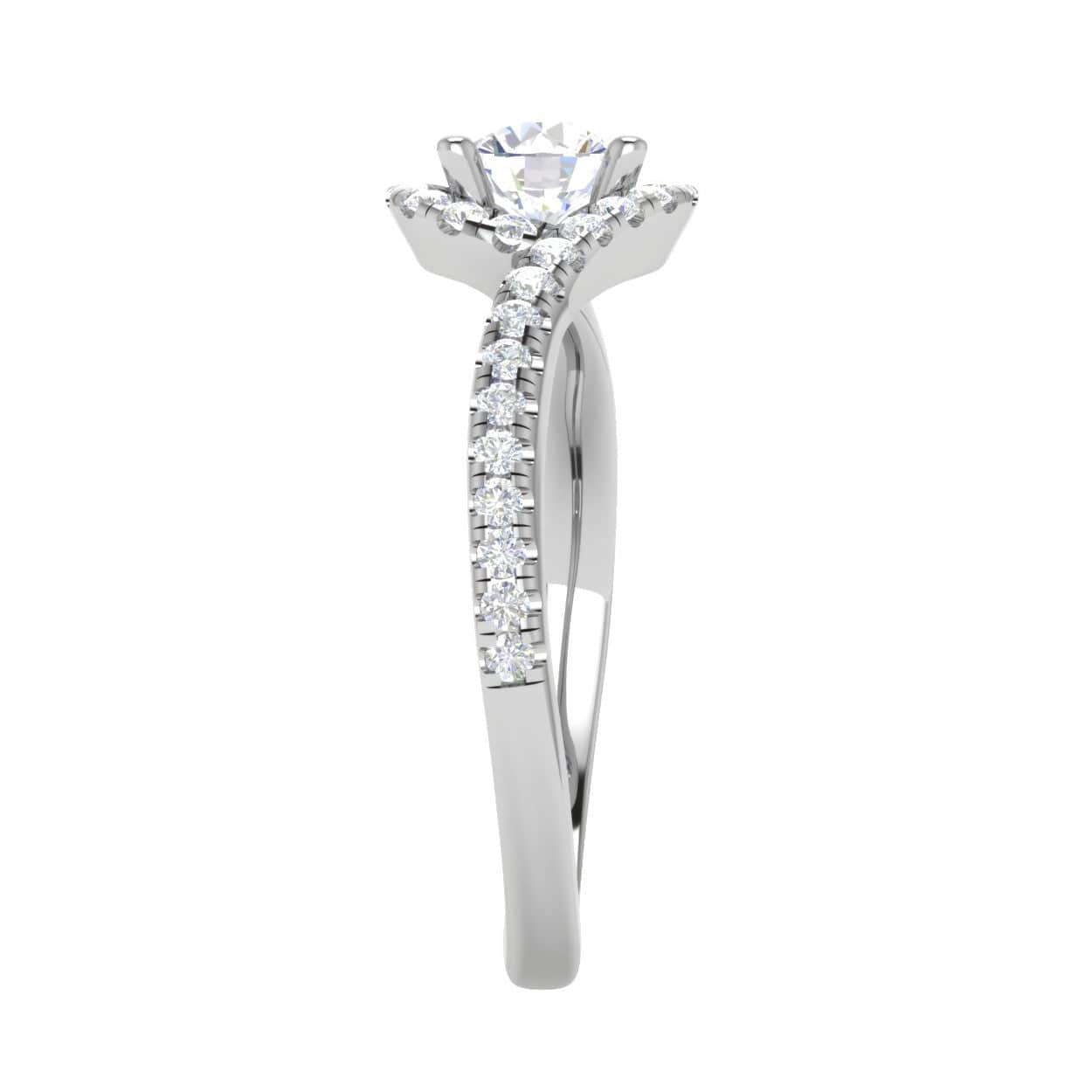 Jewelove™ Rings J VS / Women's Band only 0.50 cts. Platinum Solitaire Ring with Twisted Diamond Shank JL PT RH RD 225