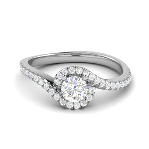 Jewelove™ Rings J VS / Women's Band only 0.50 cts. Platinum Solitaire Ring with Twisted Diamond Shank JL PT RH RD 225