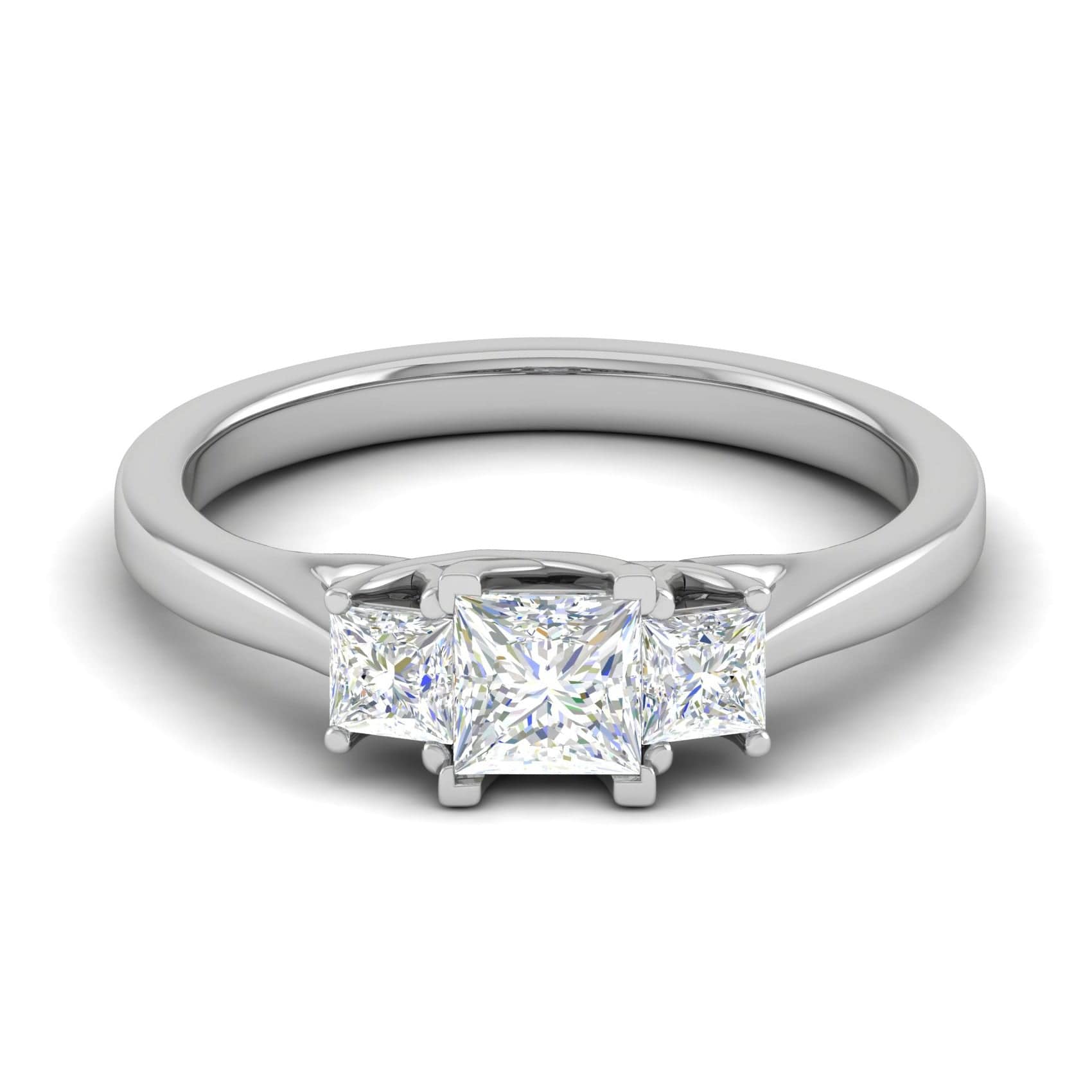 Jewelove™ Rings I VS / Women's Band only 0.50 cts. Princess Cut Solitaire Platinum Diamond Ring JL PT R3 PR 158