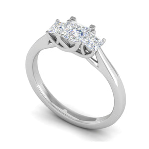 Jewelove™ Rings I VS / Women's Band only 0.50 cts. Princess Cut Solitaire Platinum Diamond Ring JL PT R3 PR 158