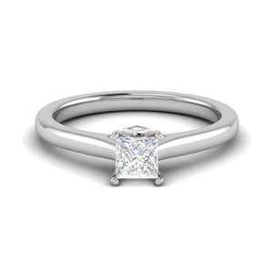 Jewelove™ Rings VS I / Women's Band only 0.50 cts Princess Cut Solitaire Platinum Diamonds Ring JL PT RS PR 182