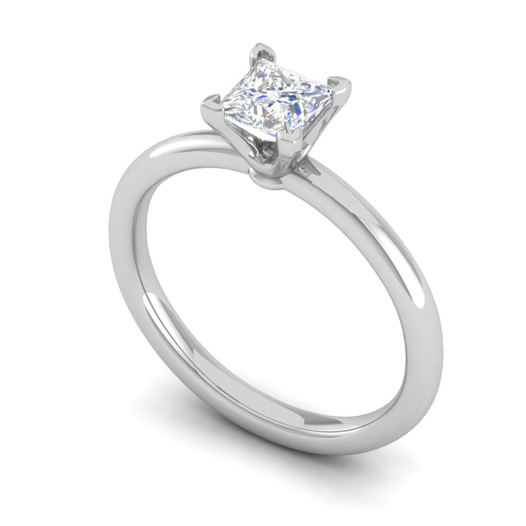 Jewelove™ Rings VS I / Women's Band only 0.50 cts Princess Cut Solitaire Platinum Ring JL PT RS PR 181