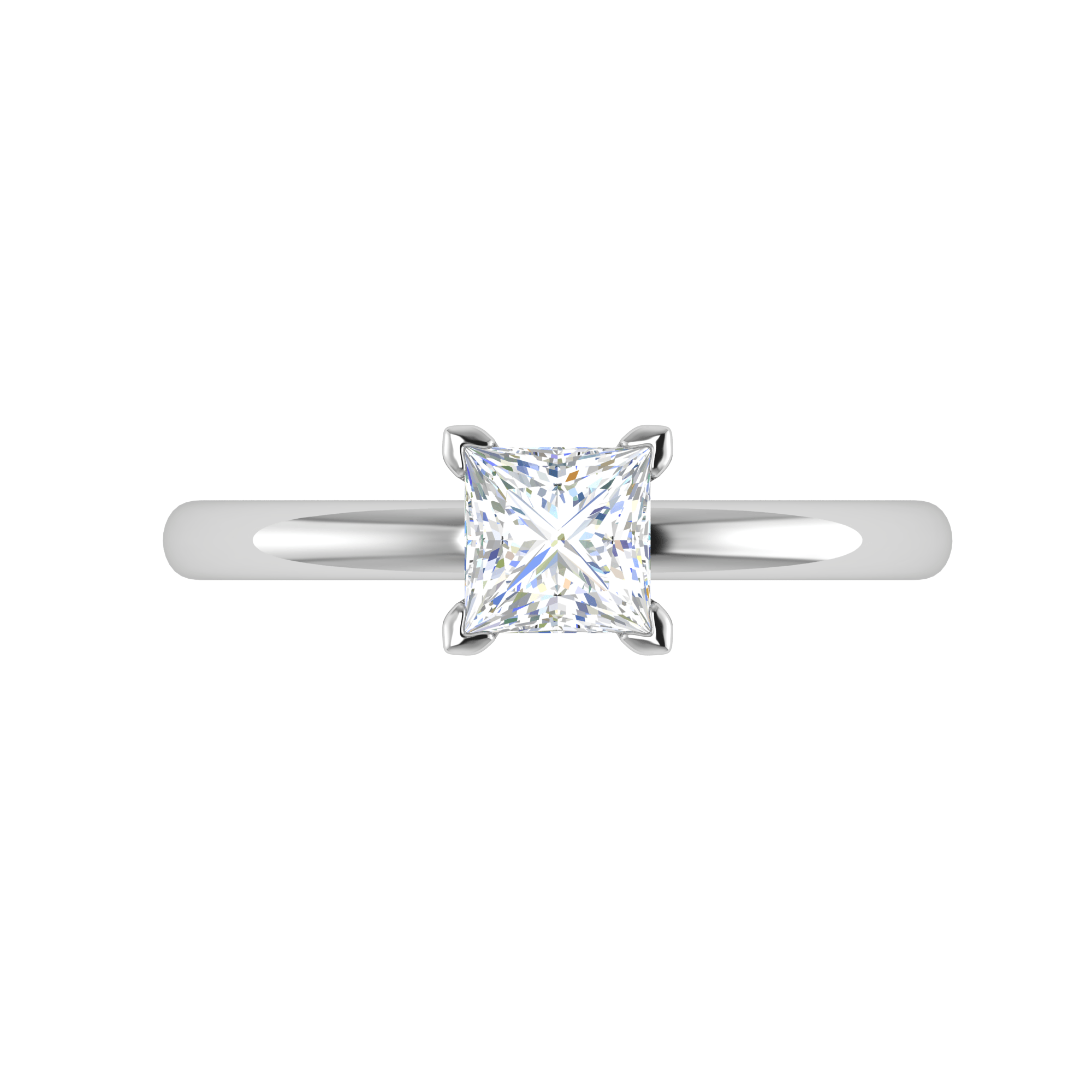 Jewelove™ Rings VS I / Women's Band only 0.50 cts Princess Cut Solitaire Platinum Ring JL PT RS PR 181