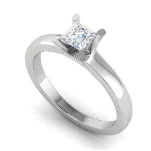 Jewelove™ Rings VS I / Women's Band only 0.50 cts Princess Cut Solitaire Platinum Ring JL PT RS PR 189