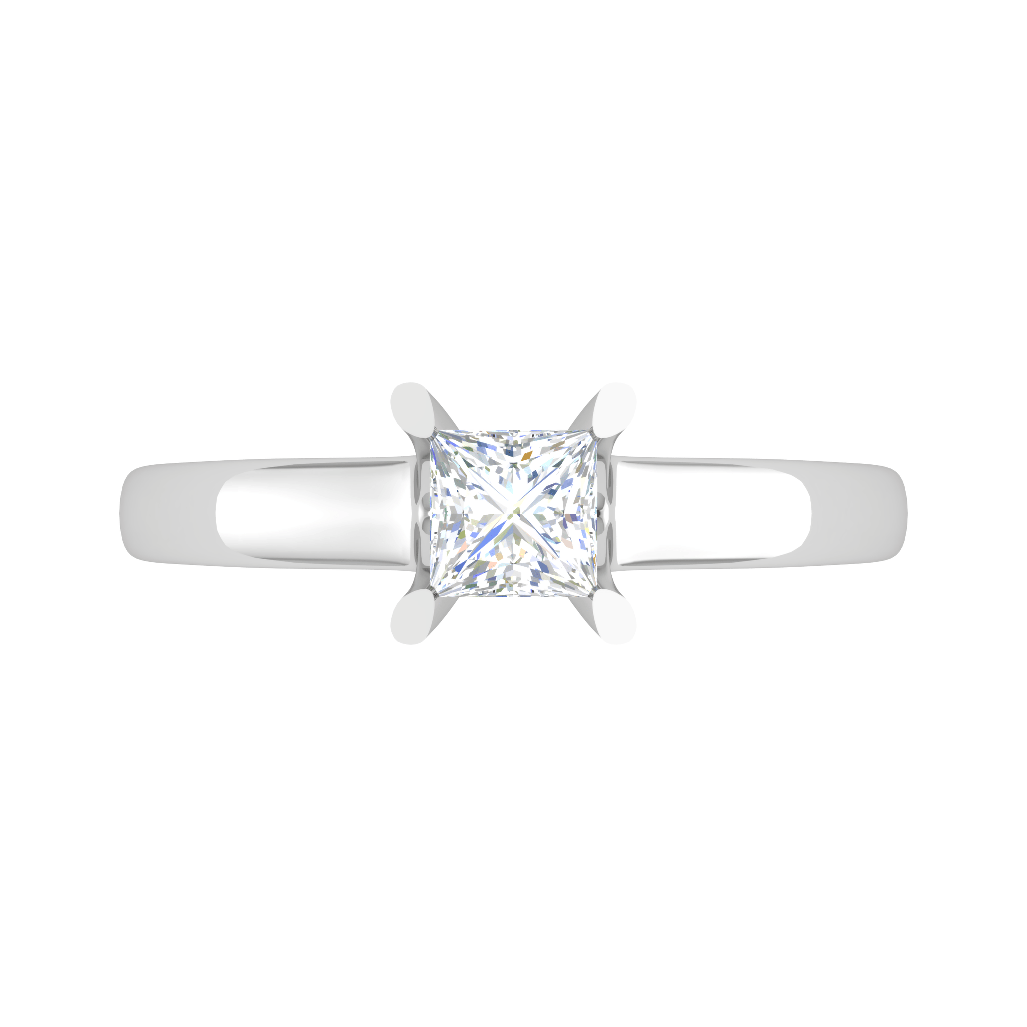 Jewelove™ Rings VS I / Women's Band only 0.50 cts Princess Cut Solitaire Platinum Ring JL PT RS PR 189