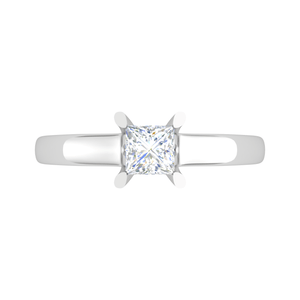 Jewelove™ Rings VS I / Women's Band only 0.50 cts Princess Cut Solitaire Platinum Ring JL PT RS PR 189