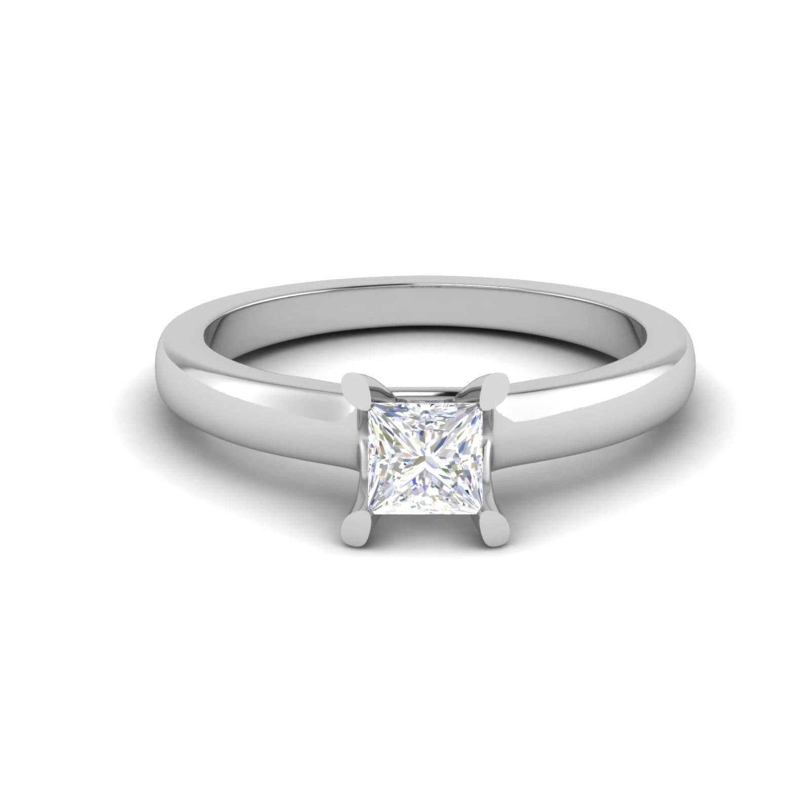 Jewelove™ Rings VS I / Women's Band only 0.50 cts Princess Cut Solitaire Platinum Ring JL PT RS PR 189