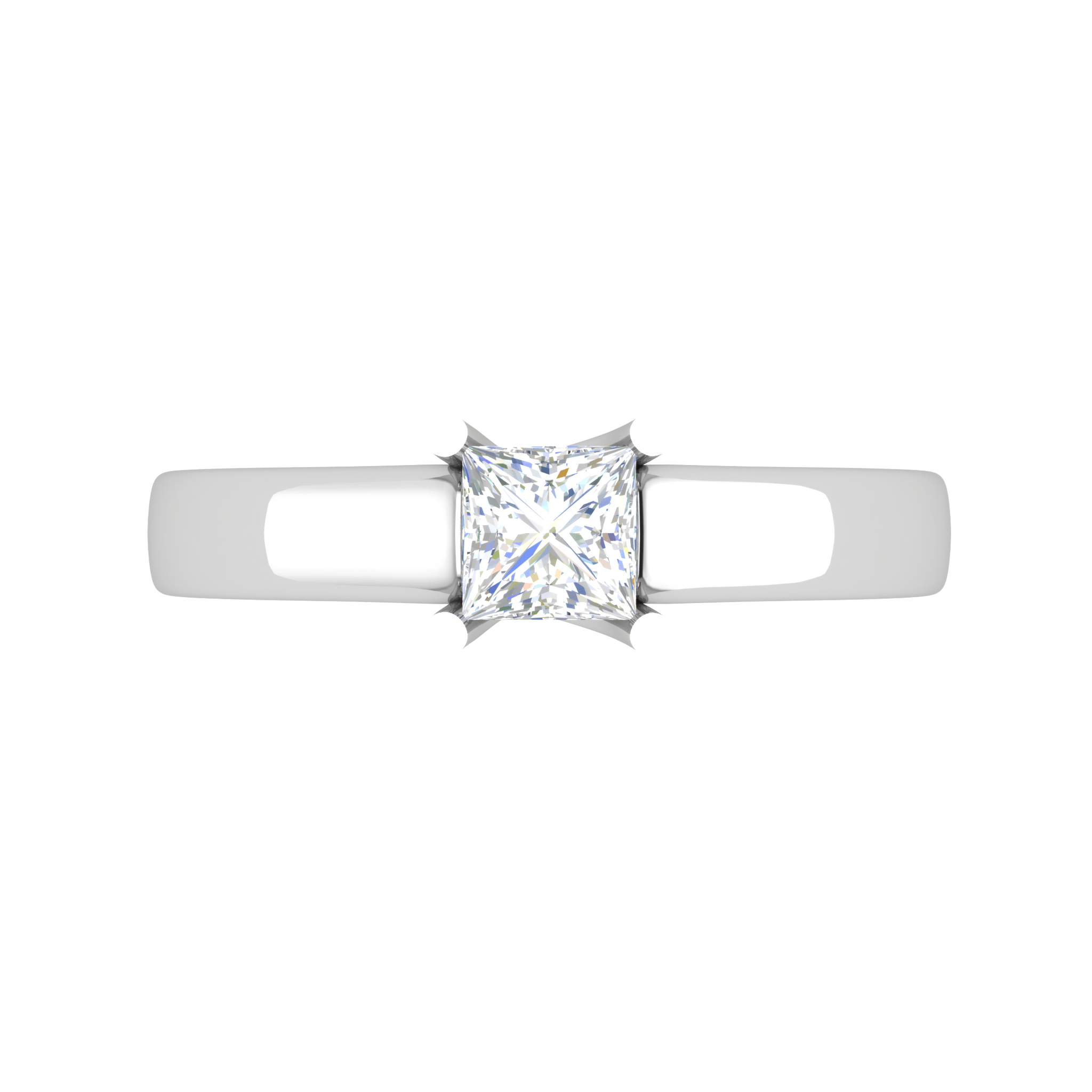 Jewelove™ Rings VS I / Women's Band only 0.50 cts Princess Cut Solitaire Platinum Ring JL PT RS PR 192