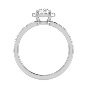 Jewelove™ Rings J VS / Women's Band only 0.50 cts. Single Halo Solitaire Diamond Shank Platinum Ring JL PT RH RD 199