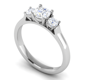 Jewelove™ Rings VVS GH / Women's Band only 0.50 cts Solitaire Diamond Platinum Ring JL PT R3 RD 165