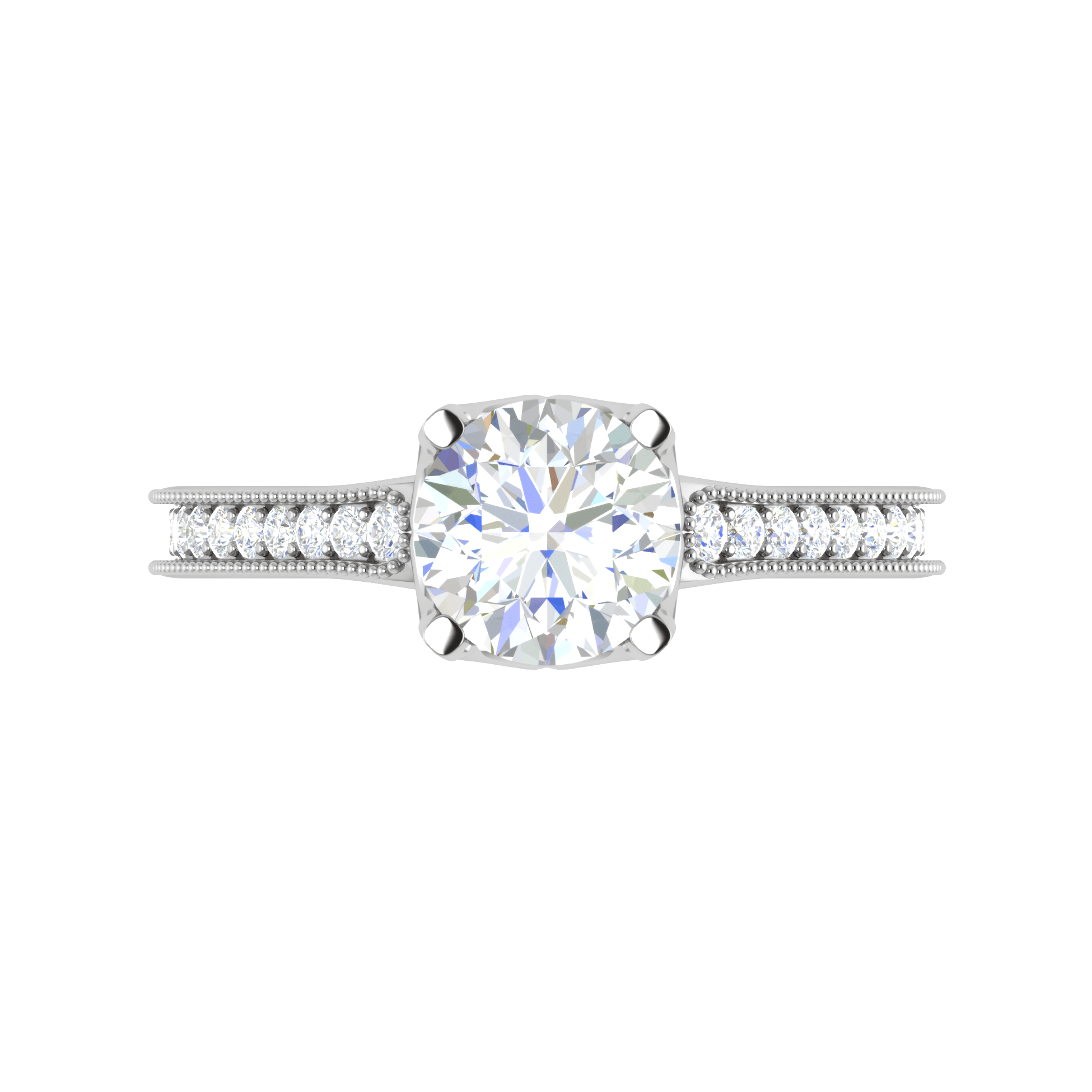 Jewelove™ Rings VS J / Women's Band only 0.50 cts Solitaire Diamond Shank Platinum Ring for Women JL PT RV RD 110