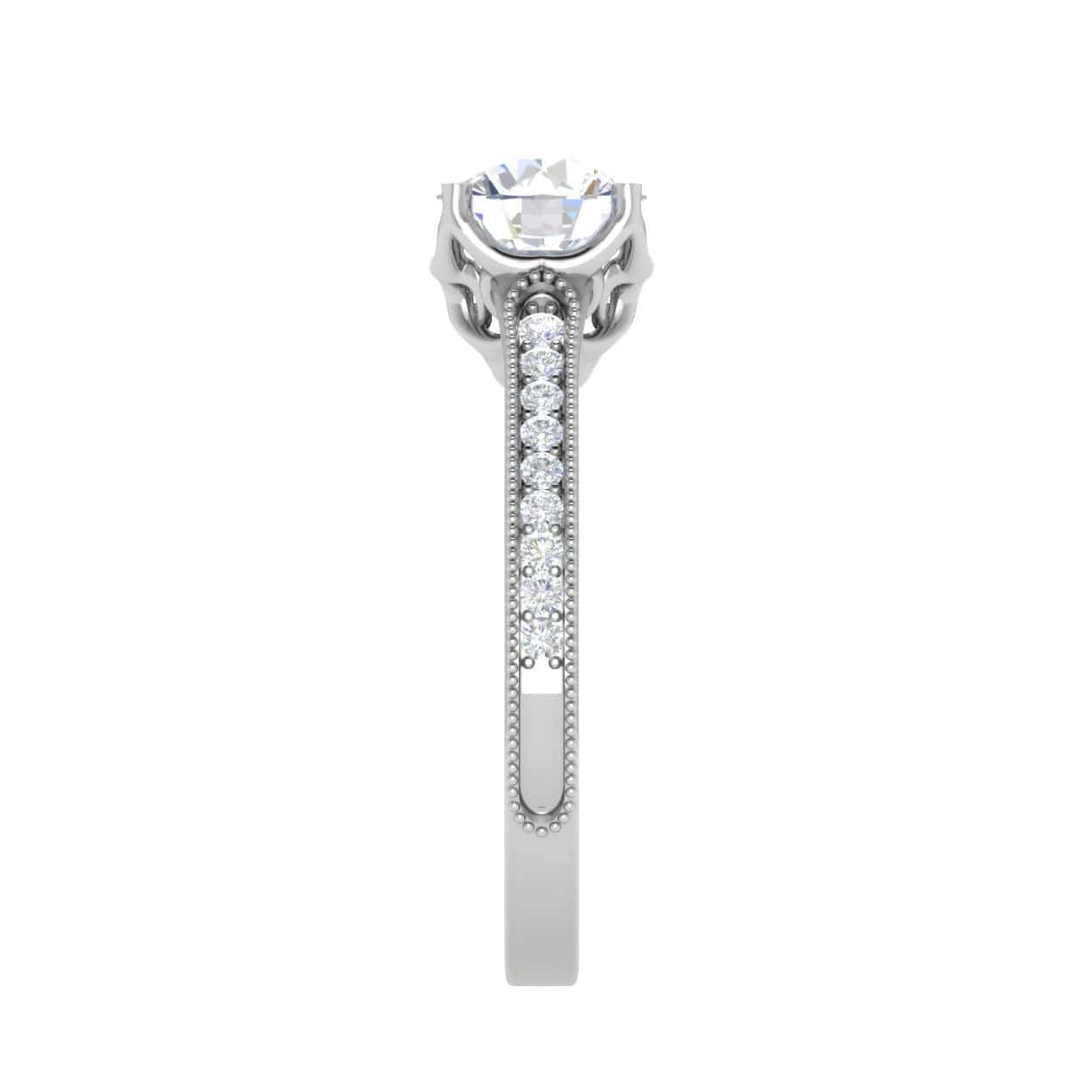 Jewelove™ Rings VS J / Women's Band only 0.50 cts Solitaire Diamond Shank Platinum Ring for Women JL PT RV RD 110