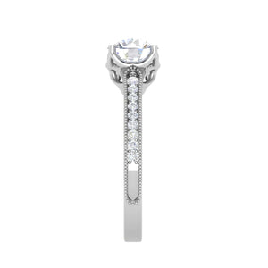 Jewelove™ Rings VS J / Women's Band only 0.50 cts Solitaire Diamond Shank Platinum Ring for Women JL PT RV RD 110