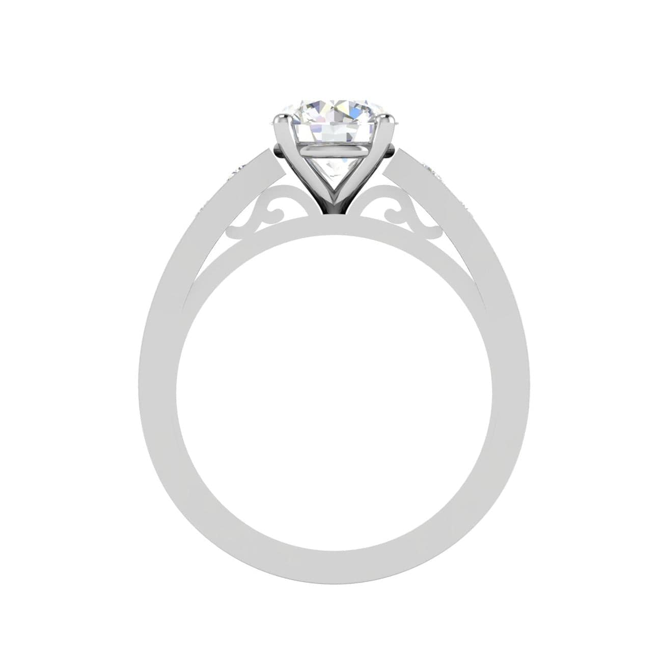 Jewelove™ Rings J VS / Women's Band only 0.50 cts. Solitaire Diamond Shank Platinum Ring JL PT IM1704