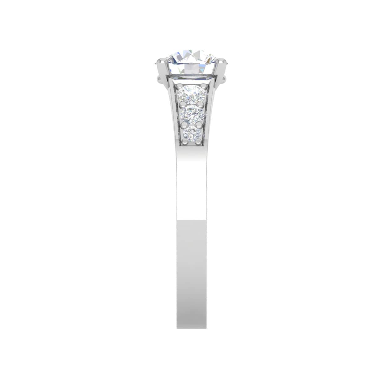 Jewelove™ Rings J VS / Women's Band only 0.50 cts. Solitaire Diamond Shank Platinum Ring JL PT IM1704