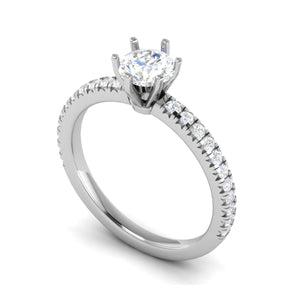 Jewelove™ Rings VS J / Women's Band only 0.50 cts Solitaire Diamond Shank Platinum Ring JL PT RC RD 252