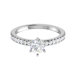 Jewelove™ Rings VS J / Women's Band only 0.50 cts Solitaire Diamond Shank Platinum Ring JL PT RC RD 252