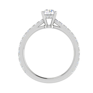 Jewelove™ Rings VS J / Women's Band only 0.50 cts Solitaire Diamond Shank Platinum Ring JL PT RC RD 253