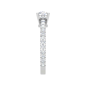 Jewelove™ Rings VS J / Women's Band only 0.50 cts Solitaire Diamond Shank Platinum Ring JL PT RC RD 253