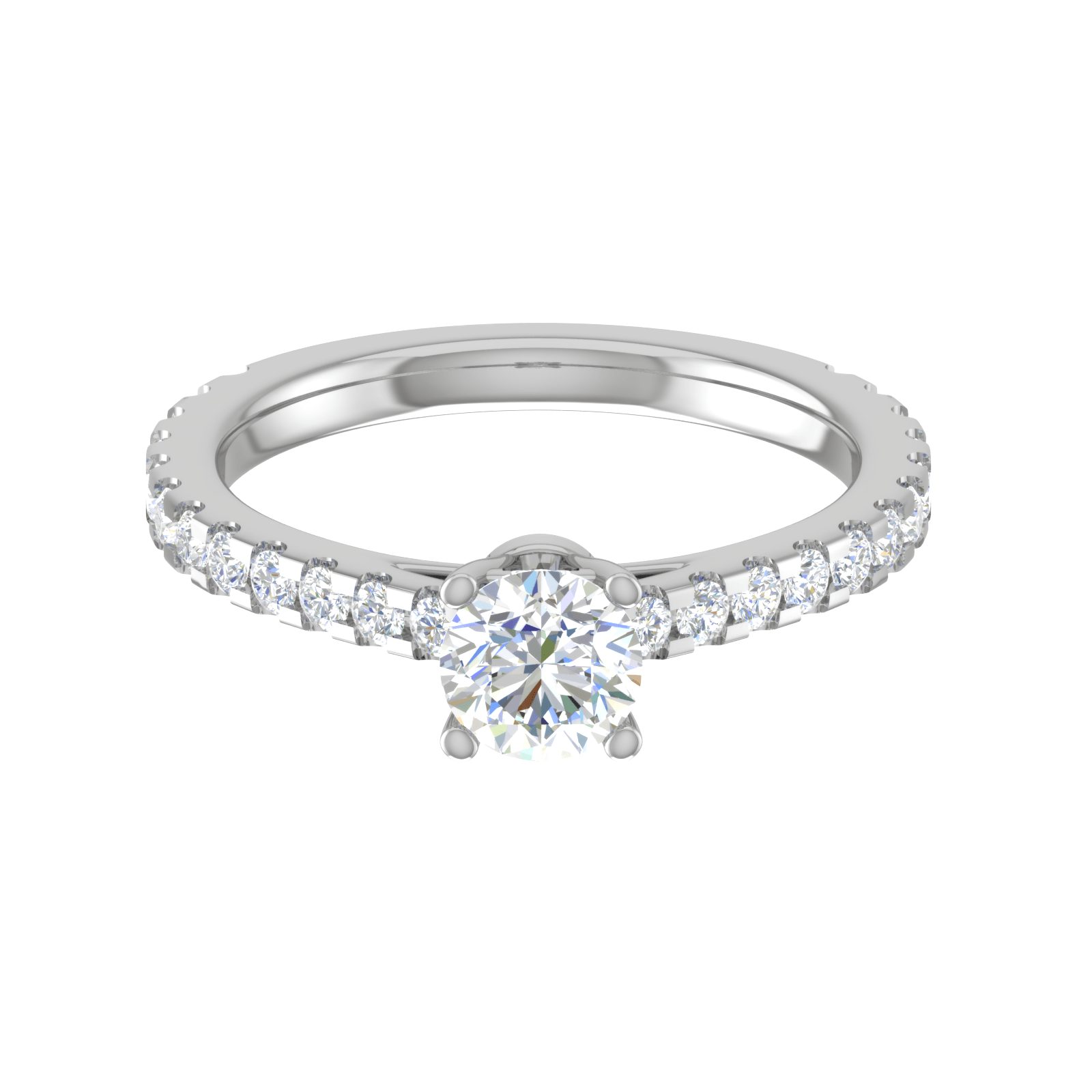 Jewelove™ Rings VS J / Women's Band only 0.50 cts Solitaire Diamond Shank Platinum Ring JL PT RC RD 253