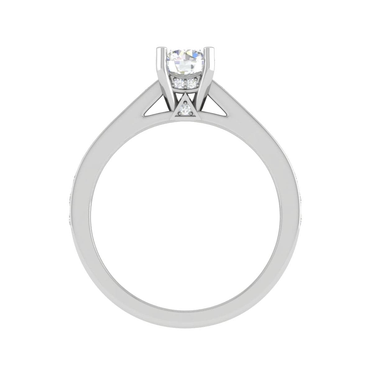 Jewelove™ Rings VS J / Women's Band only 0.50 cts Solitaire Diamond Shank Platinum Ring JL PT RC RD 254