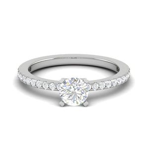 Jewelove™ Rings VS J / Women's Band only 0.50 cts Solitaire Diamond Shank Platinum Ring JL PT RC RD 260