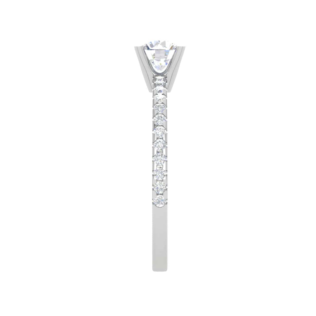 Jewelove™ Rings VS J / Women's Band only 0.50 cts Solitaire Diamond Shank Platinum Ring JL PT RC RD 260