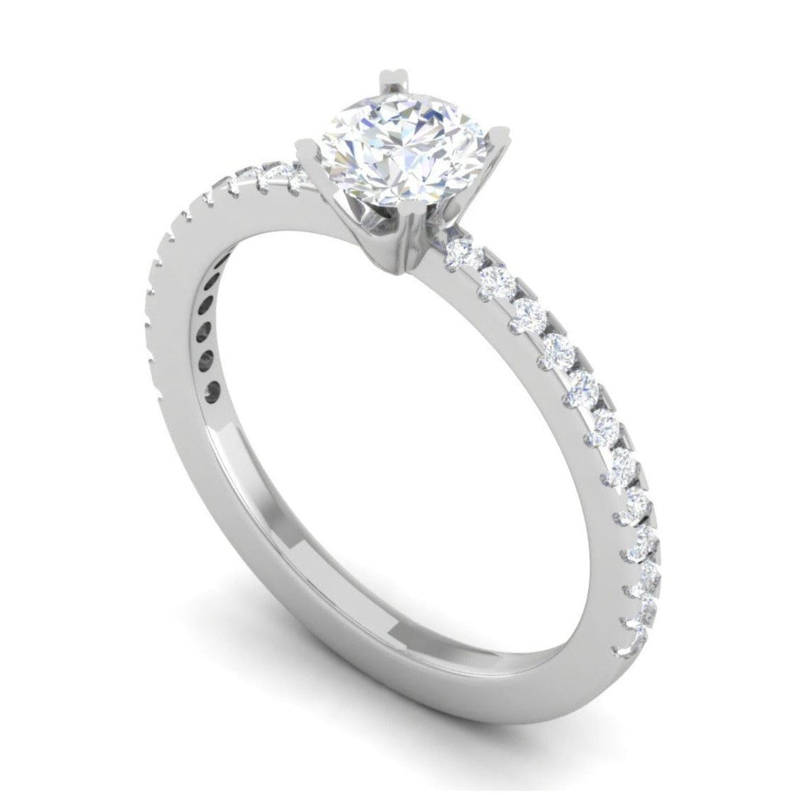 Jewelove™ Rings VS J / Women's Band only 0.50 cts Solitaire Diamond Shank Platinum Ring JL PT RC RD 260