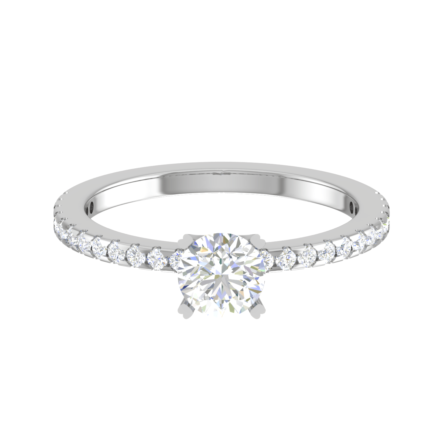 Jewelove™ Rings VS J / Women's Band only 0.50 cts Solitaire Diamond Shank Platinum Ring JL PT RC RD 260