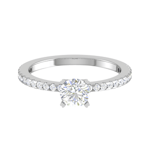 Jewelove™ Rings VS J / Women's Band only 0.50 cts Solitaire Diamond Shank Platinum Ring JL PT RC RD 260